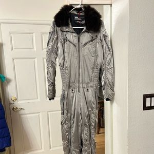 Vintage One piece silver Ralph Lauren ski suit